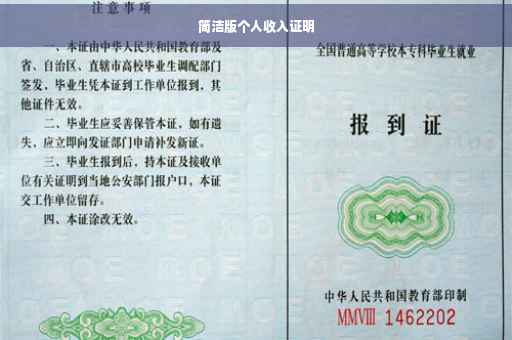 简洁版个人收入证明