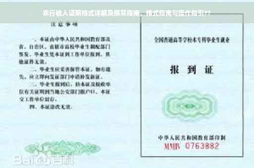 农行收入证明格式详解及撰写指南，格式指南与操作指引??