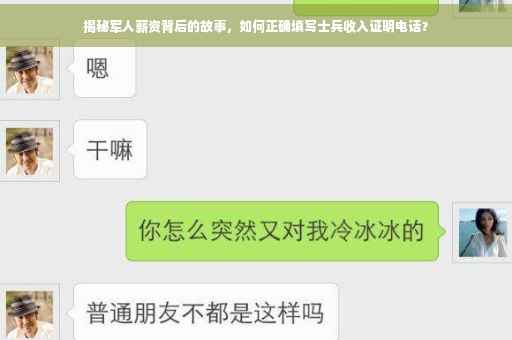 揭秘军人薪资背后的故事，如何正确填写士兵收入证明电话？