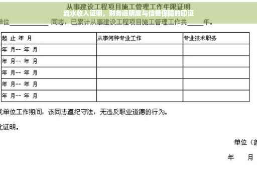 流水收入证明，财务透明度与信誉保障的印证
