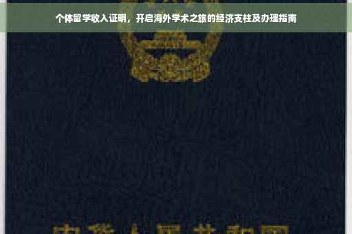 个体留学收入证明，开启海外学术之旅的经济支柱及办理指南