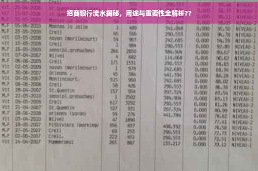 招商银行流水揭秘，用途与重要性全解析??