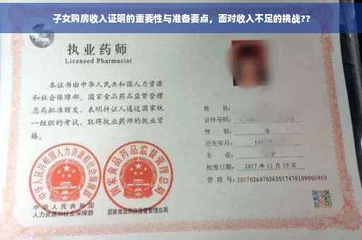 子女购房收入证明的重要性与准备要点，面对收入不足的挑战??