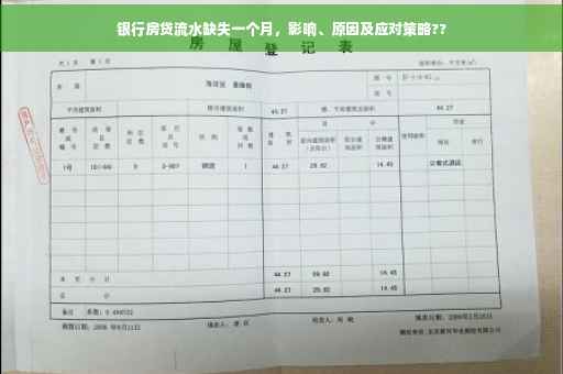 银行房贷流水缺失一个月，影响、原因及应对策略??