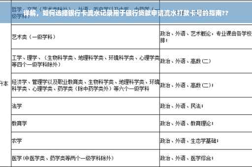 详解，如何选择银行卡流水记录用于银行贷款申请流水打款卡号的指南??