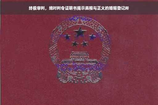 终极审判，绝对判令证明书揭示真相与正义的婚姻登记所