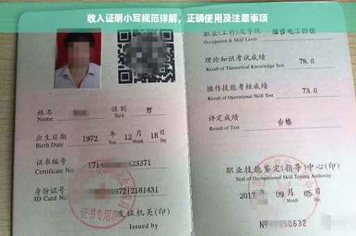 收入证明小写规范详解，正确使用及注意事项