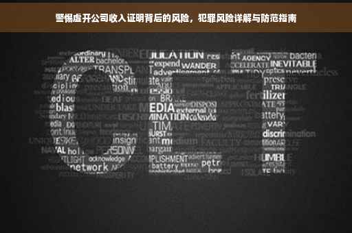 警惕虚开公司收入证明背后的风险，犯罪风险详解与防范指南