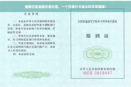 揭秘日常金融交易内幕，一个月银行卡流水的正常揭秘！