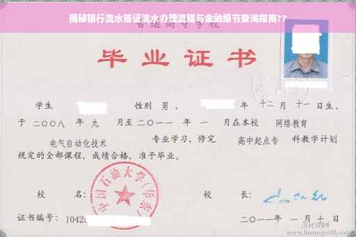 揭秘银行流水签证流水办理流程与金融细节查询指南??