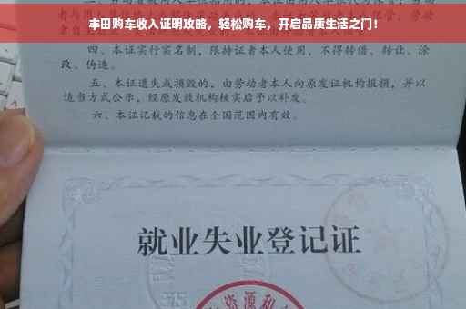 丰田购车收入证明攻略，轻松购车，开启品质生活之门！