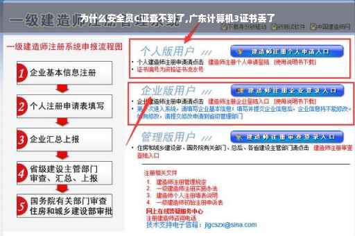 为什么安全员C证查不到了,广东计算机3证书丢了