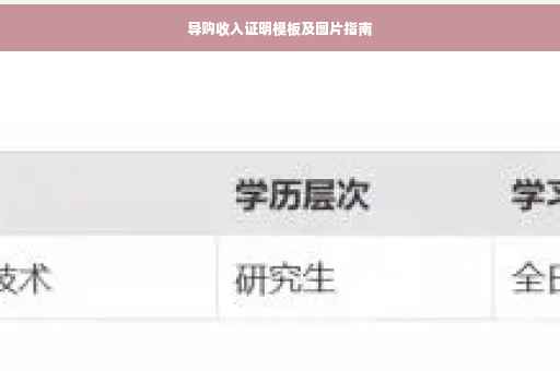 导购收入证明模板及图片指南