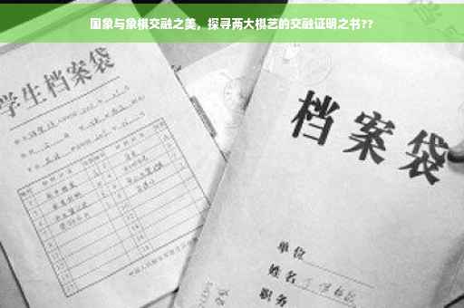 国象与象棋交融之美，探寻两大棋艺的交融证明之书??