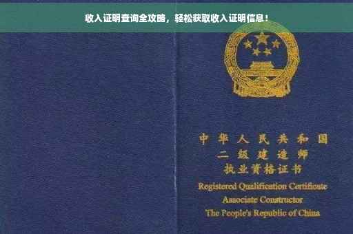收入证明查询全攻略，轻松获取收入证明信息！