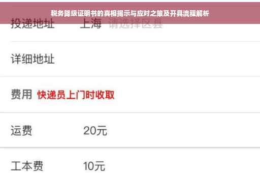 税务降级证明书的真相揭示与应对之策及开具流程解析