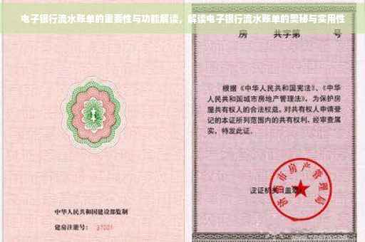 电子银行流水账单的重要性与功能解读，解读电子银行流水账单的奥秘与实用性