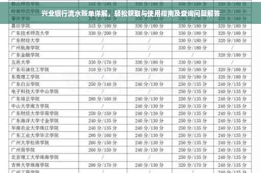 兴业银行流水账单详解，轻松获取与使用指南及查询问题解答