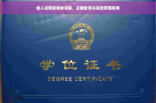 收入证明报销单详解，正确使用与高效管理指南