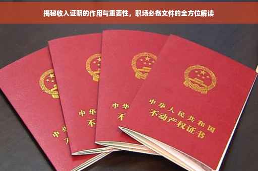 揭秘收入证明的作用与重要性，职场必备文件的全方位解读