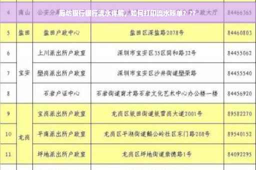 廊坊银行银行流水详解，如何打印流水账单？??