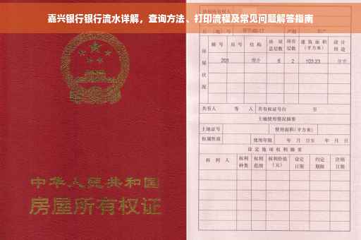 嘉兴银行银行流水详解，查询方法、打印流程及常见问题解答指南