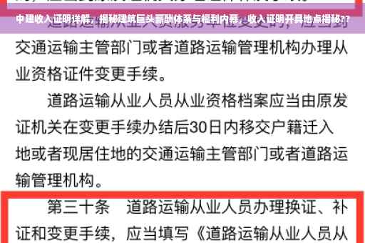 中建收入证明详解，揭秘建筑巨头薪酬体系与福利内幕，收入证明开具地点揭秘??