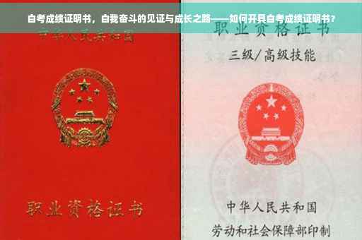 自考成绩证明书，自我奋斗的见证与成长之路——如何开具自考成绩证明书？