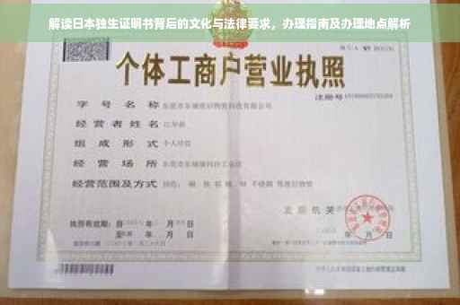 解读日本独生证明书背后的文化与法律要求，办理指南及办理地点解析