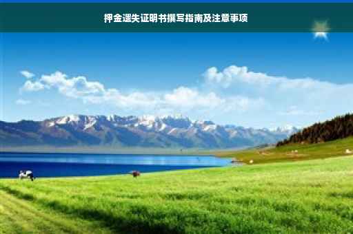 押金遗失证明书撰写指南及注意事项