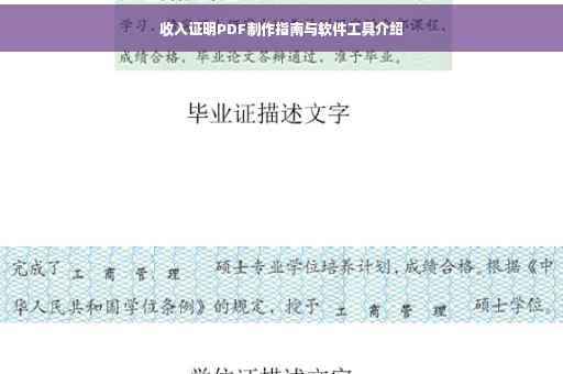 收入证明PDF制作指南与软件工具介绍