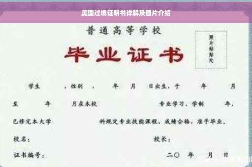 美国过境证明书详解及图片介绍