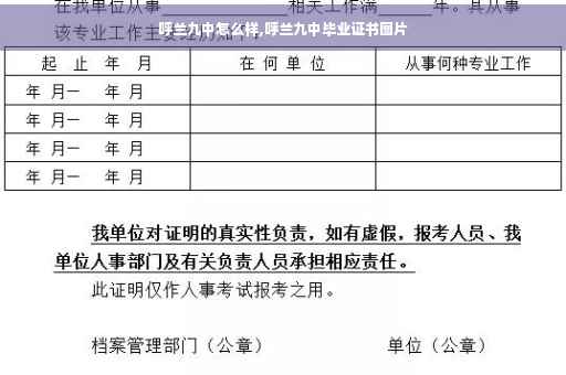 呼兰九中怎么样,呼兰九中毕业证书图片
