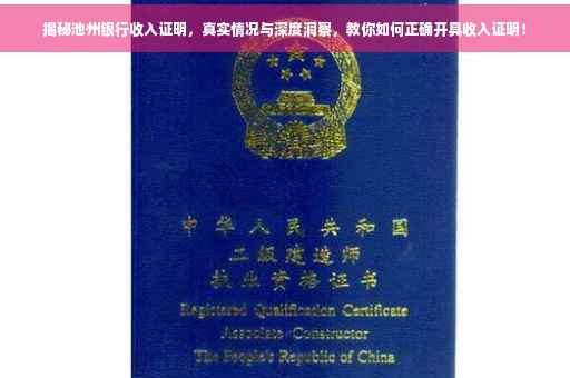 揭秘池州银行收入证明，真实情况与深度洞察，教你如何正确开具收入证明！