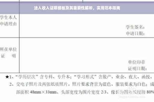 法人收入证明模板及其重要性解析，实用范本指南