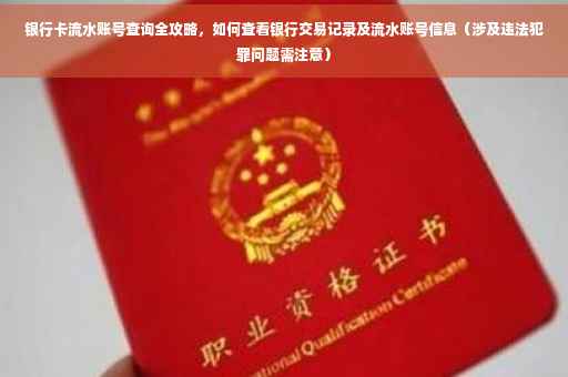 银行卡流水账号查询全攻略，如何查看银行交易记录及流水账号信息（涉及违法犯罪问题需注意）