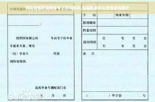 青岛城阳区哪里有电工培训机构,黄岛职教中心毕业证书图片