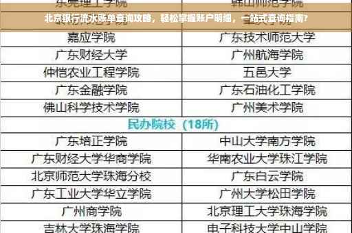 北京银行流水账单查询攻略，轻松掌握账户明细，一站式查询指南?