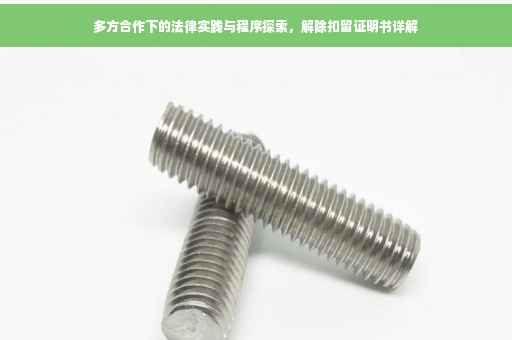 多方合作下的法律实践与程序探索，解除扣留证明书详解