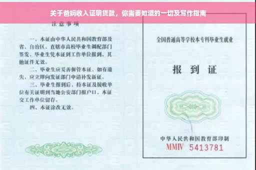 关于爸妈收入证明贷款，你需要知道的一切及写作指南