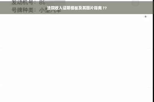法院收入证明模板及其图片指南 ??