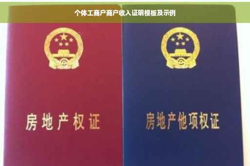个体工商户商户收入证明模板及示例