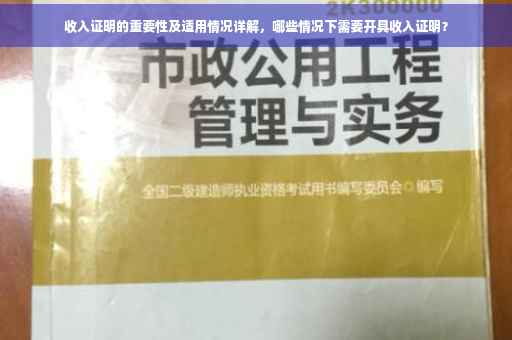 收入证明的重要性及适用情况详解，哪些情况下需要开具收入证明？