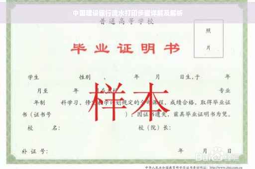 中国建设银行流水打印步骤详解及解析