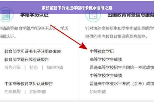 家长监管下的未成年银行卡流水透明之路