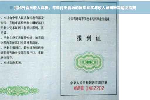 揭秘外卖员收入真相，辛勤付出背后的复杂现实与收入证明难题解决指南