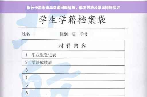 银行卡流水账单查询问题解析，解决方法及常见障碍探讨