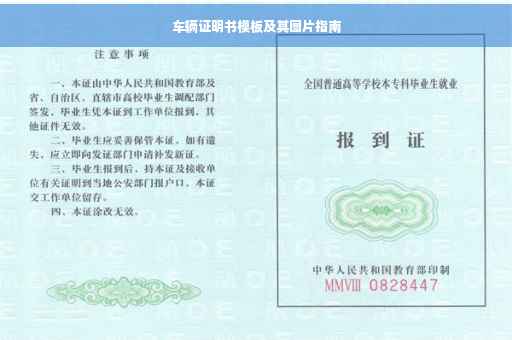 车辆证明书模板及其图片指南
