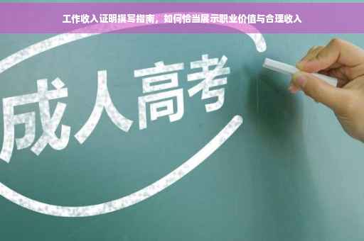 工作收入证明撰写指南，如何恰当展示职业价值与合理收入