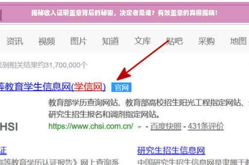 揭秘收入证明盖章背后的秘密，决定者是谁？有效盖章的真相揭晓！